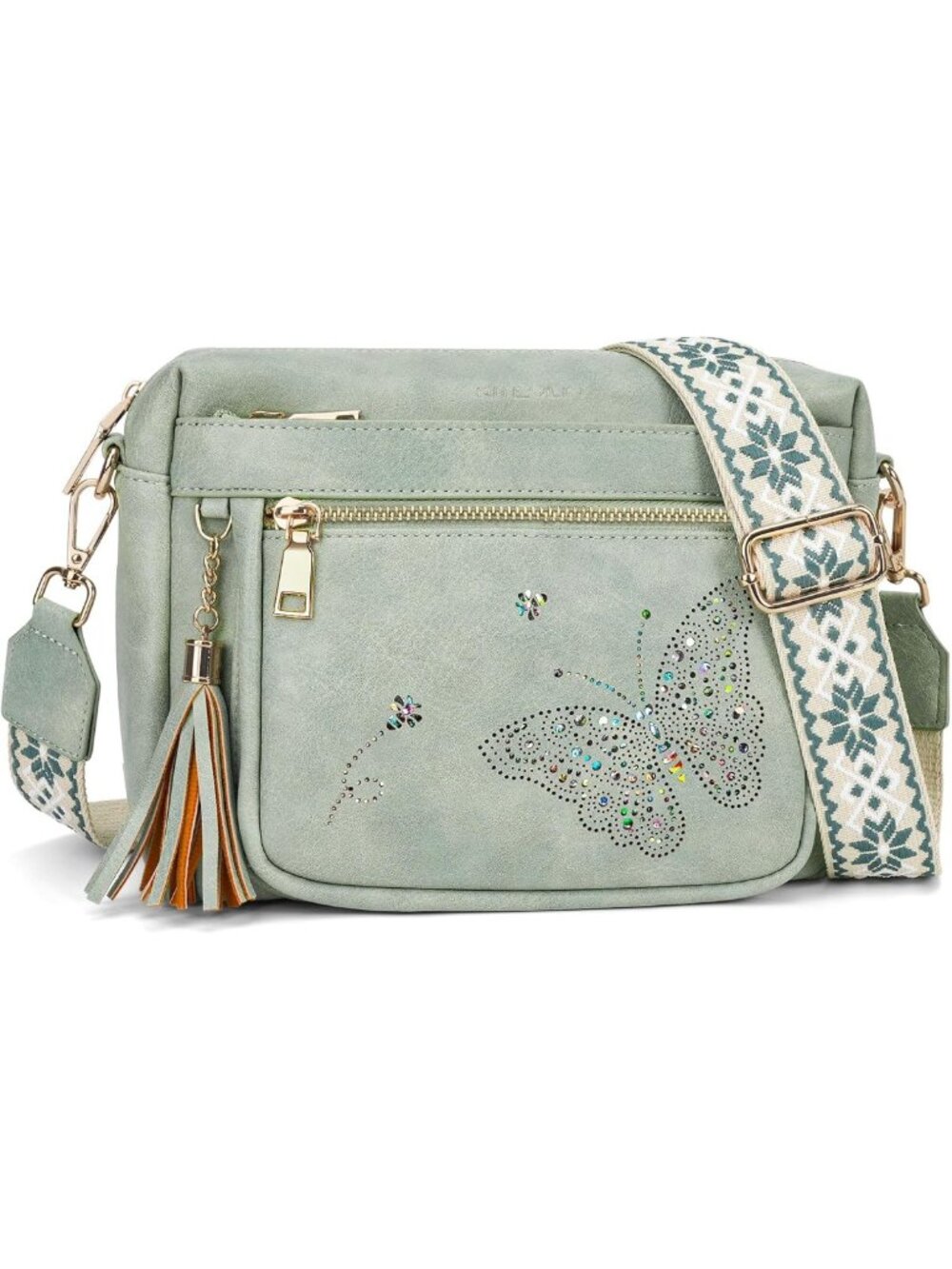 Trendy Leather Crossbody Bag for Women - Stylish Shoulder Handbag with Butterfly